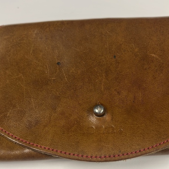 Dean. Cognac Leather Wristlet Clutch - Picture 8 of 9